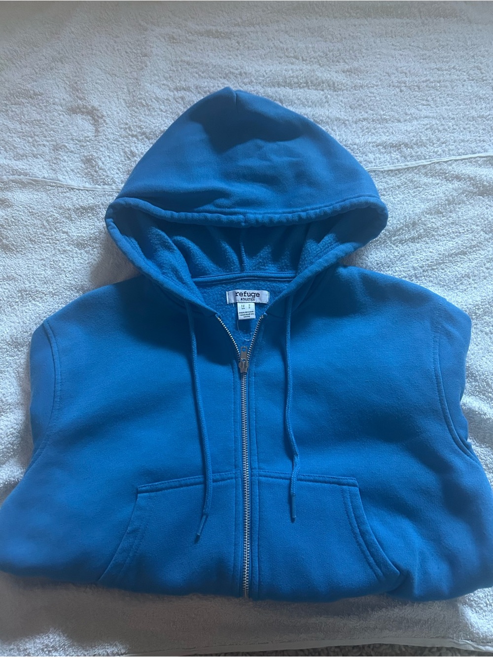 refuge Blue Cropped Zip up Hoodie